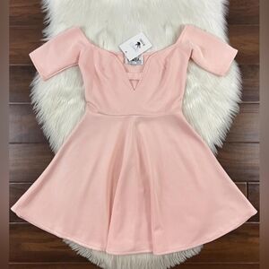 Chic Off-Shoulder Pink Formal Dress